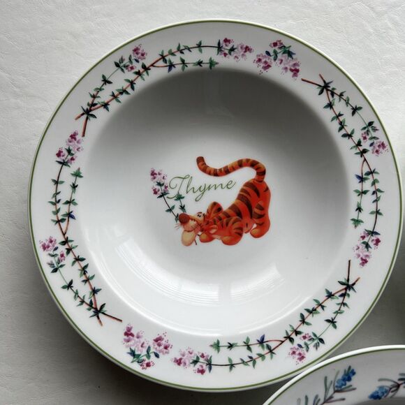 Disney Winnie The Pooh Herb Soup Or Cereal Bowl Lot Of 3 - Picture 6 of 11